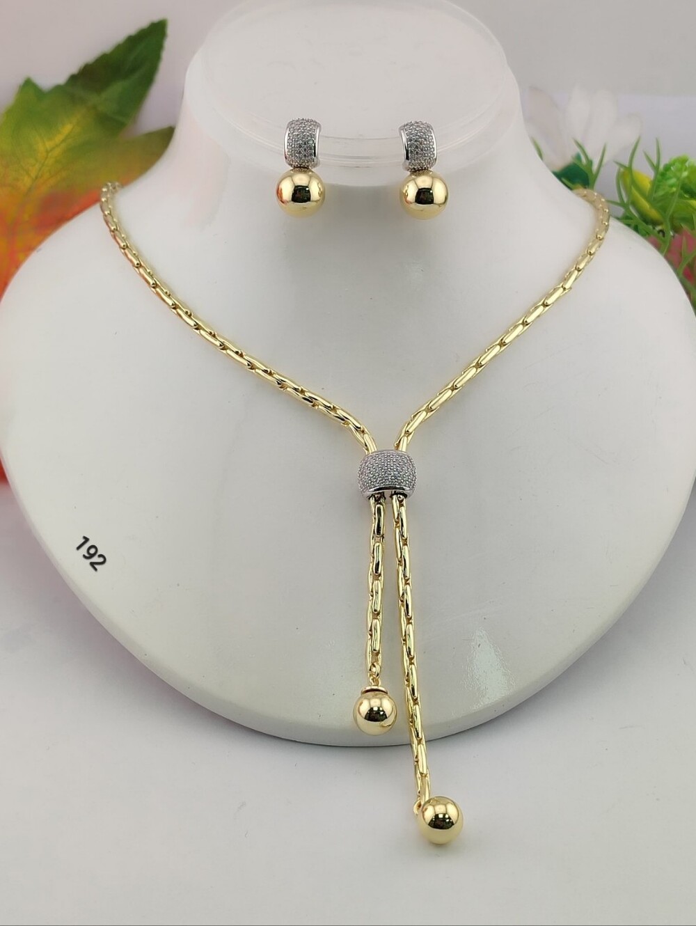 Gold-Tone Ball Pendant Necklace & Earring Set - Picture 1 of 1